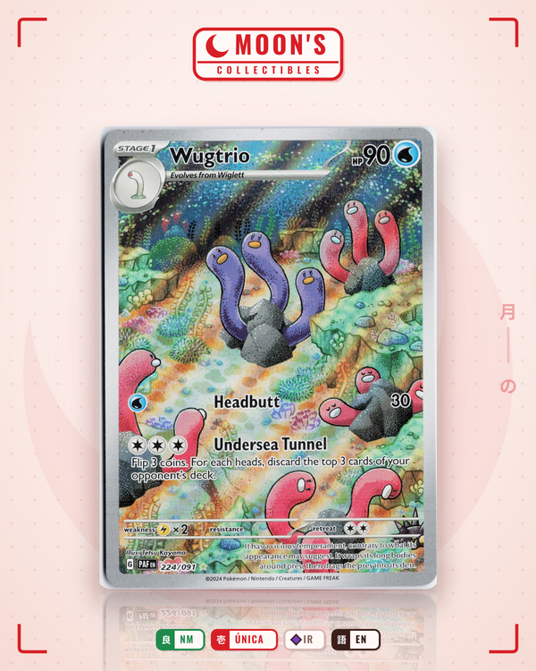 Carta Pokémon Wugtrio · Paldean Fates #224/091 (NM) — pieza única en Moon's Collectibles México