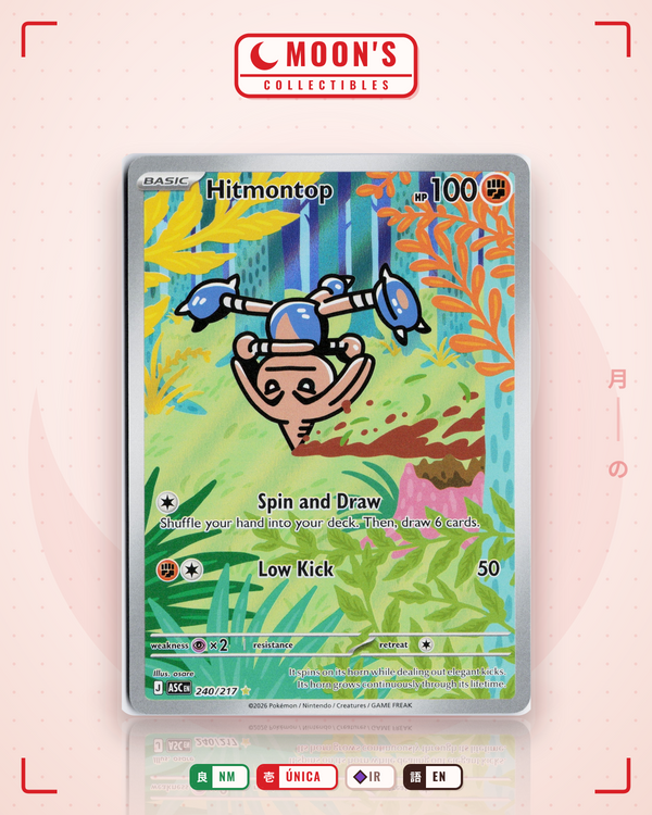 Carta Pokémon Hitmontop · Ascended Heroes #240/217 (NM) — pieza única en Moon's Collectibles México