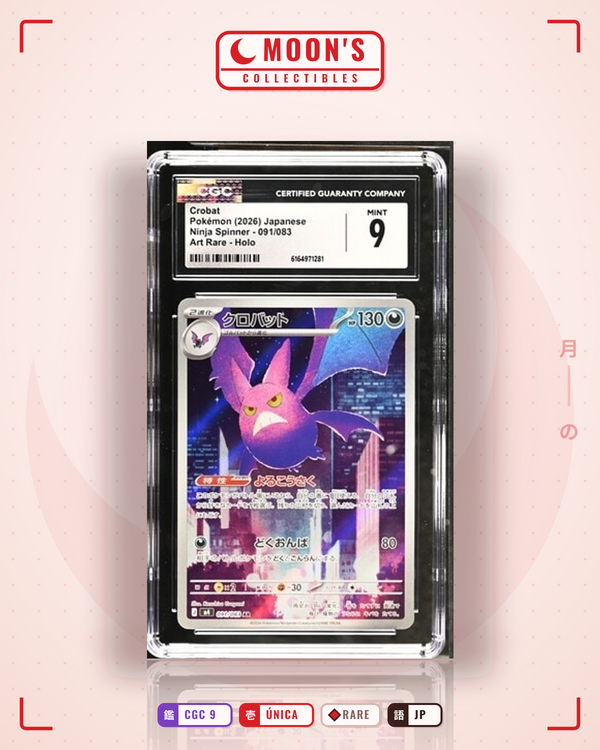 Carta Pokémon クロバット · ニンジャスピナー #091/083 (CGC 9) — pieza única en Moon's Collectibles México