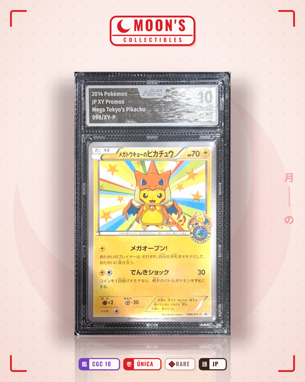 Carta Pokémon Mega Tokyo's Pikachu · XY Promos #098/xy-p (CGC 10) — pieza única en Moon's Collectibles México