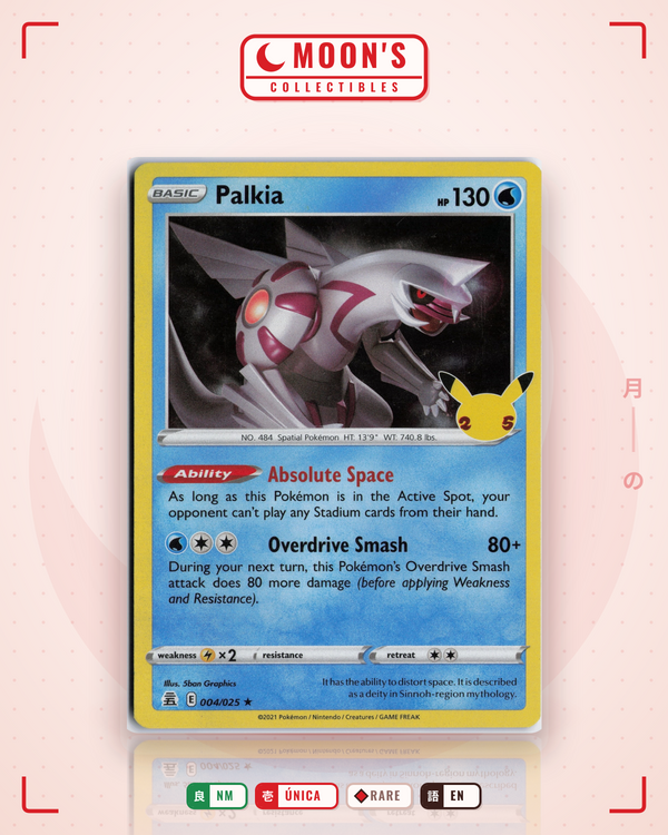 Carta Pokémon Palkia · Celebrations #4 (NM) — pieza única en Moon's Collectibles México
