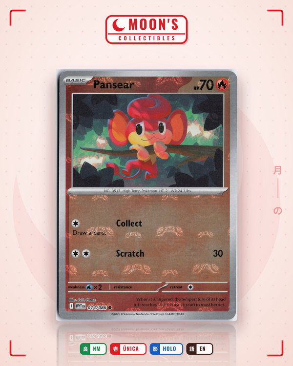 Carta Pokémon Pansear · White Flare #014/086 (NM) — pieza única en Moon's Collectibles México