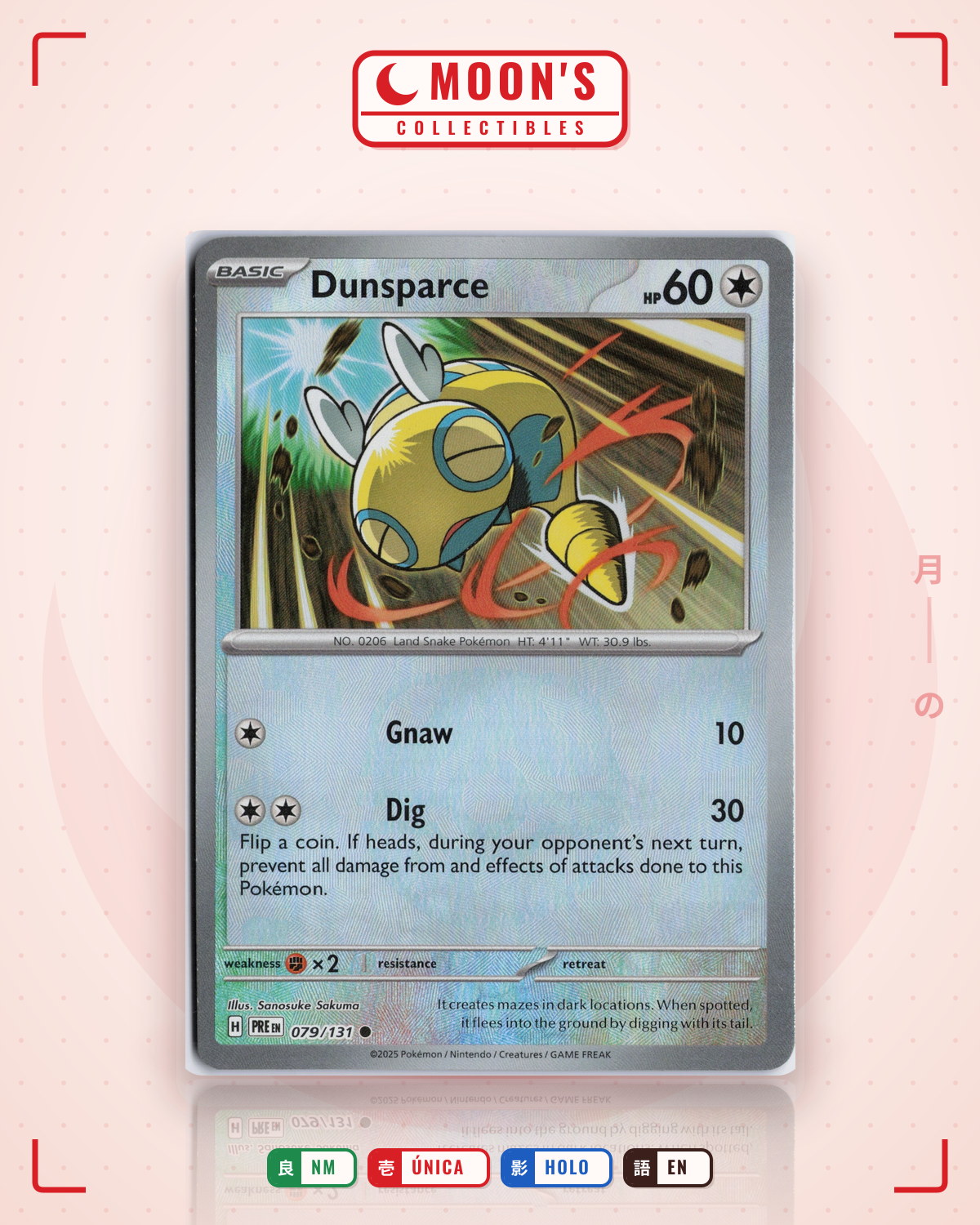 Carta Pokémon Dunsparce · Prismatic Evolutions #079/131 (NM) — pieza única en Moon's Collectibles México