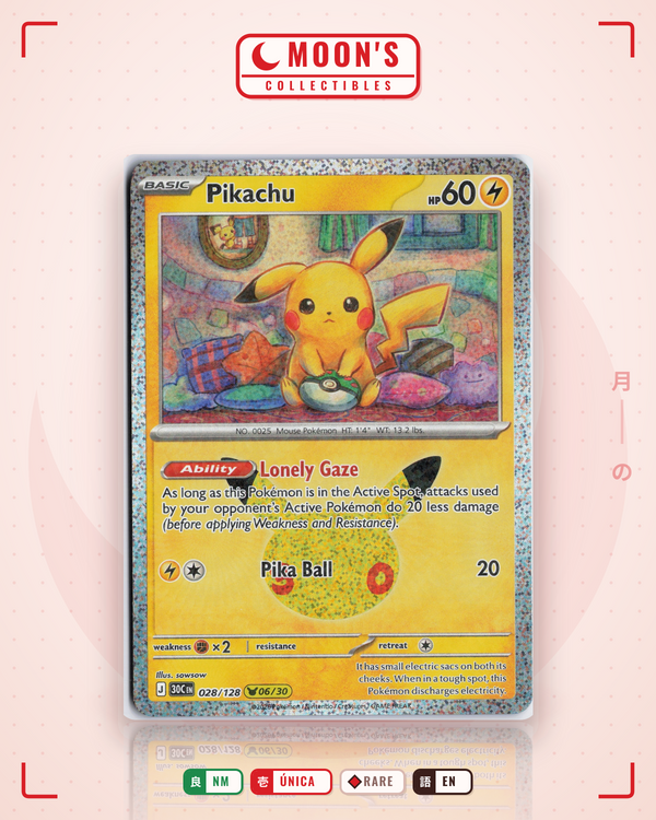 Carta Pokémon Pikachu · 30th Celebration #028/128 (NM) — pieza única en Moon's Collectibles México