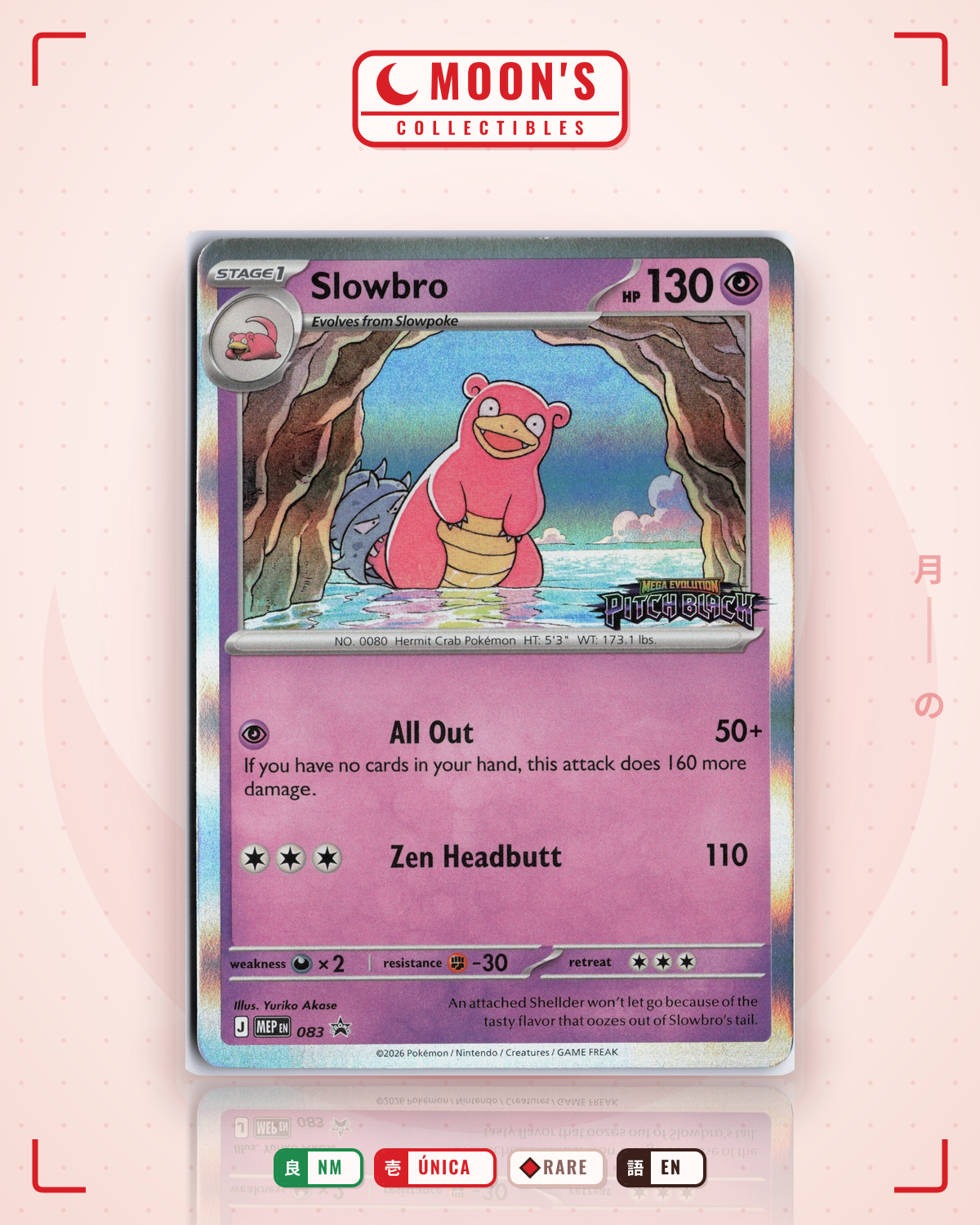 Carta Pokémon Slowbro · Mega Evolution Black Star Promos #083 (NM) — pieza única en Moon's Collectibles México
