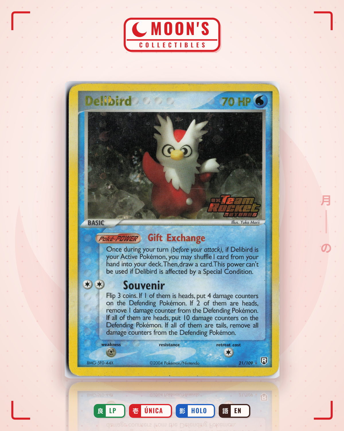 Carta Pokémon Delibird · Team Rocket Returns #21/109 (LP) — pieza única en Moon's Collectibles México