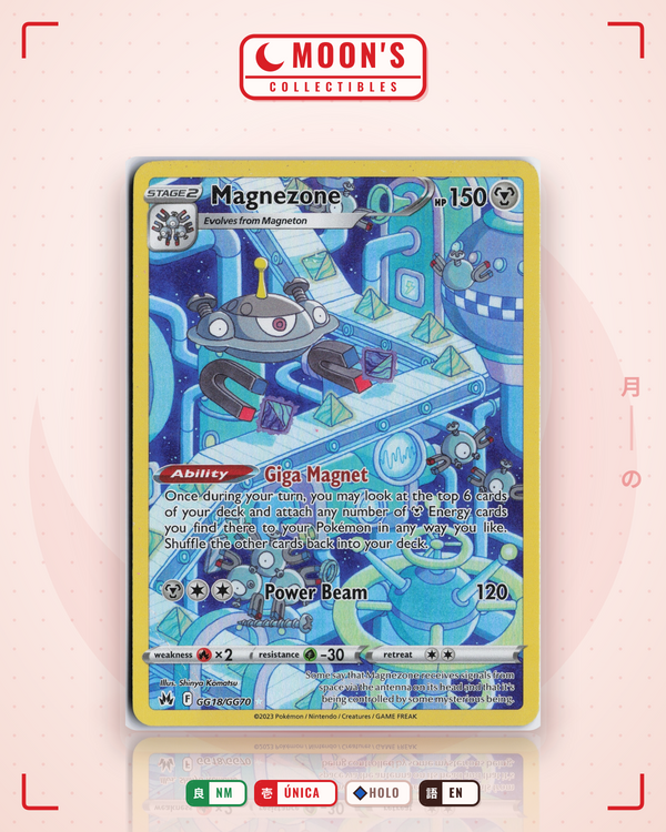Carta Pokémon Magnezone · Crown Zenith Galarian Gallery #GG18/GG70 (NM) — pieza única en Moon's Collectibles México