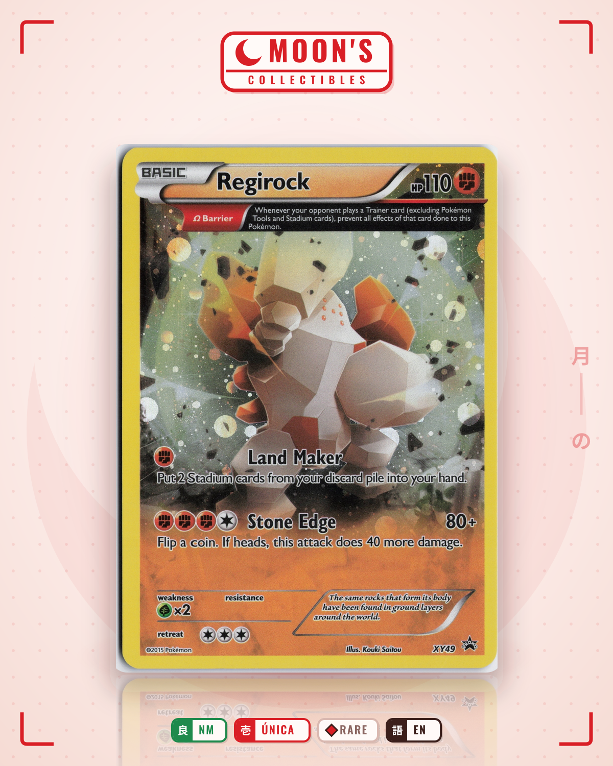 Carta Pokémon Regirock · XY Black Star Promos #XY49 (NM) — pieza única en Moon's Collectibles México