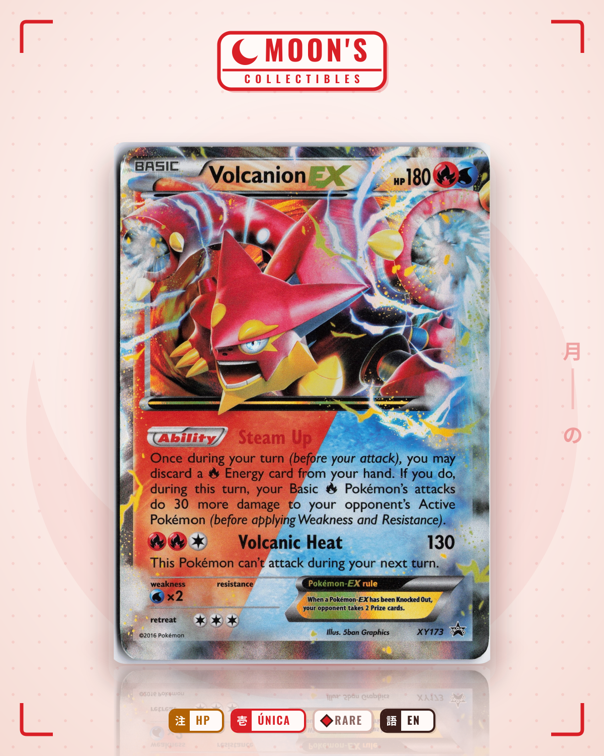 Carta Pokémon Volcanion-EX · XY Black Star Promos #XY173 (HP) — pieza única en Moon's Collectibles México