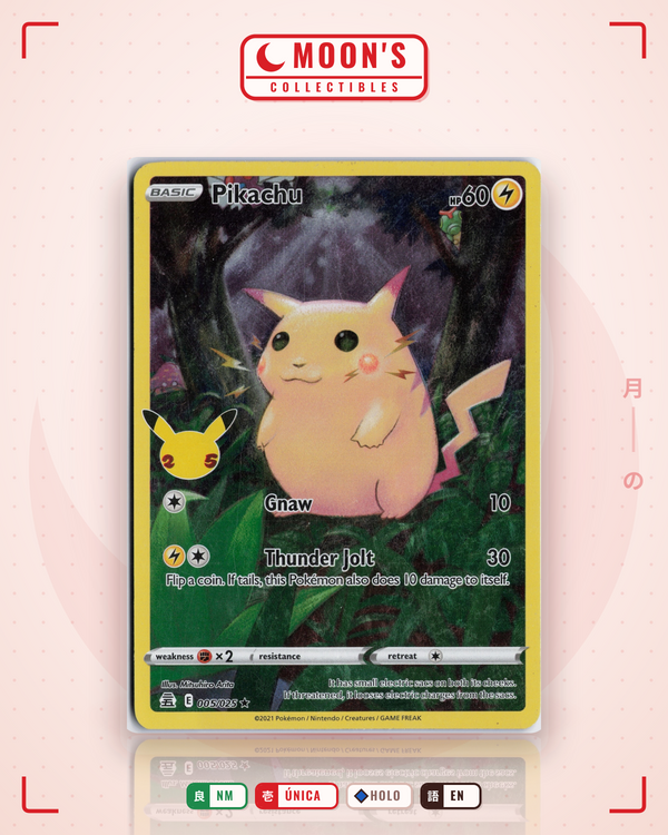 Carta Pokémon Pikachu · Celebrations #5 (NM) — pieza única en Moon's Collectibles México