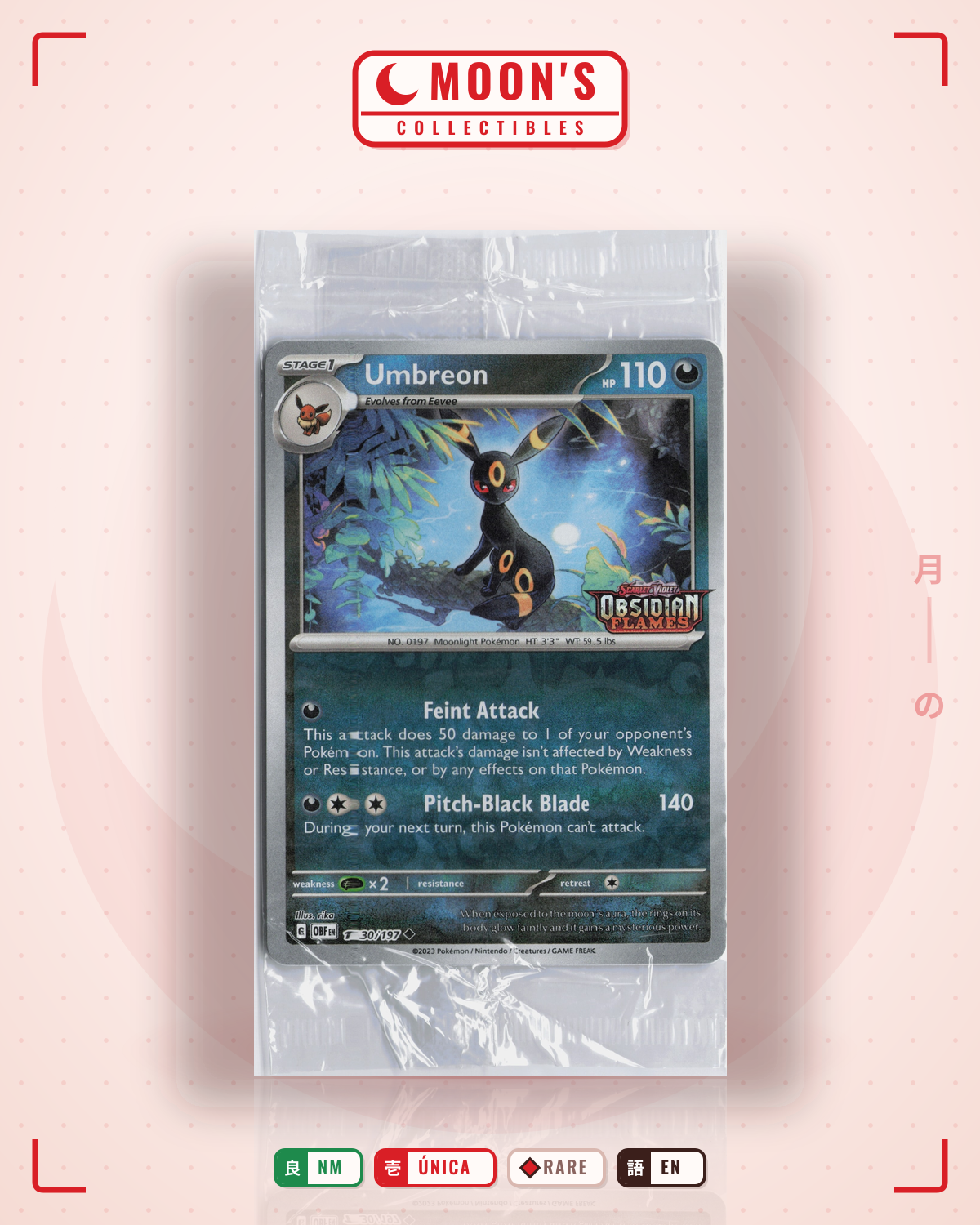 Carta Pokémon Umbreon ·  #130/197 (NM) — pieza única en Moon's Collectibles México