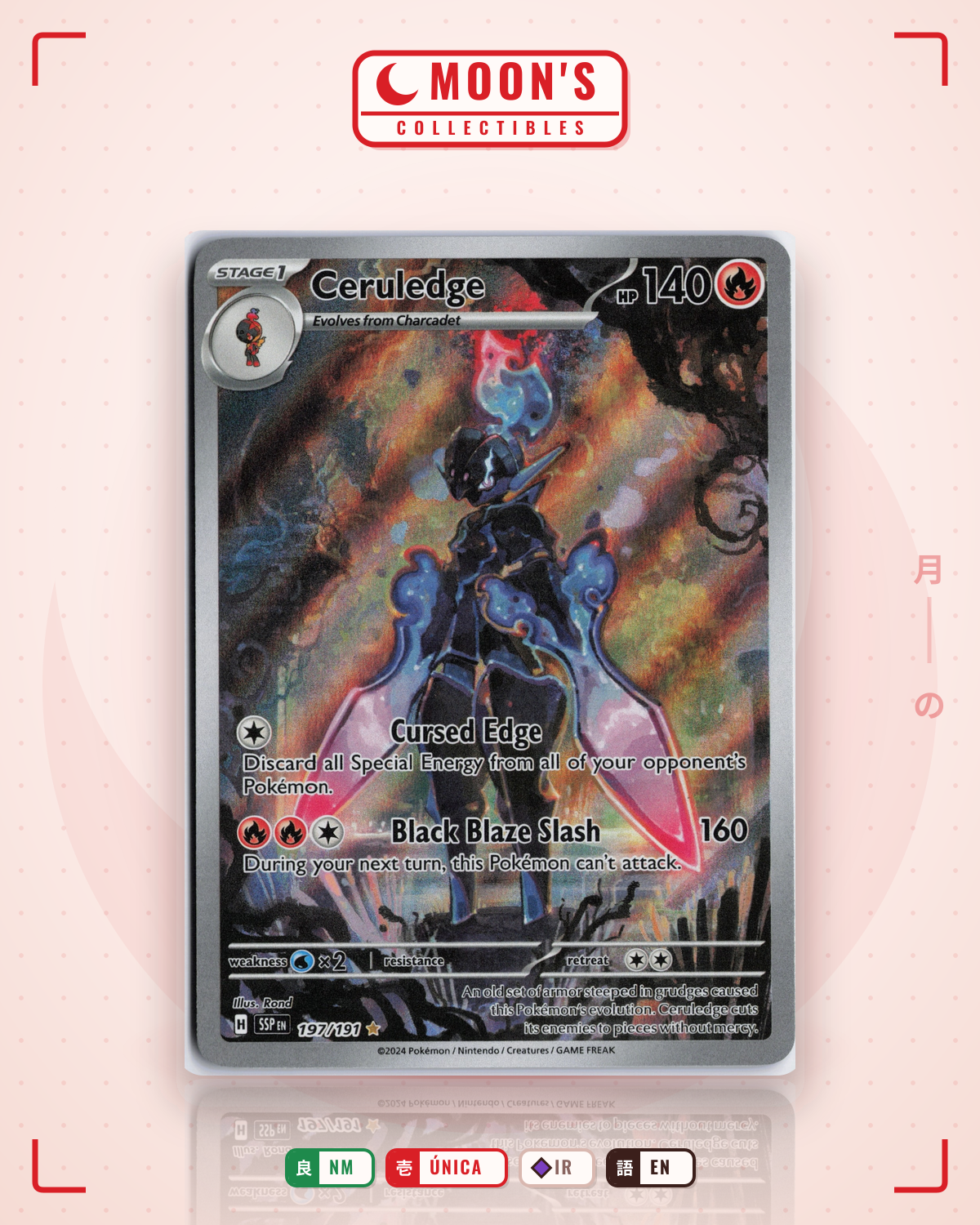 Carta Pokémon Ceruledge · Surging Sparks #197/191 (NM) — pieza única en Moon's Collectibles México