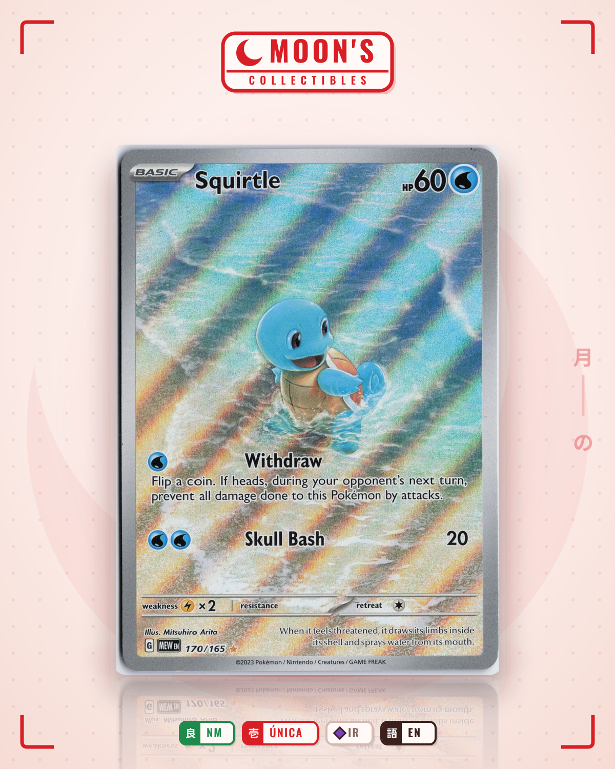 Carta Pokémon Squirtle · 151 #170/165 (NM) — pieza única en Moon's Collectibles México