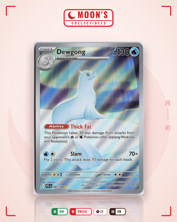 Carta Pokémon Dewgong · Phantasmal Flames #097/094 (NM) — pieza única en Moon's Collectibles México