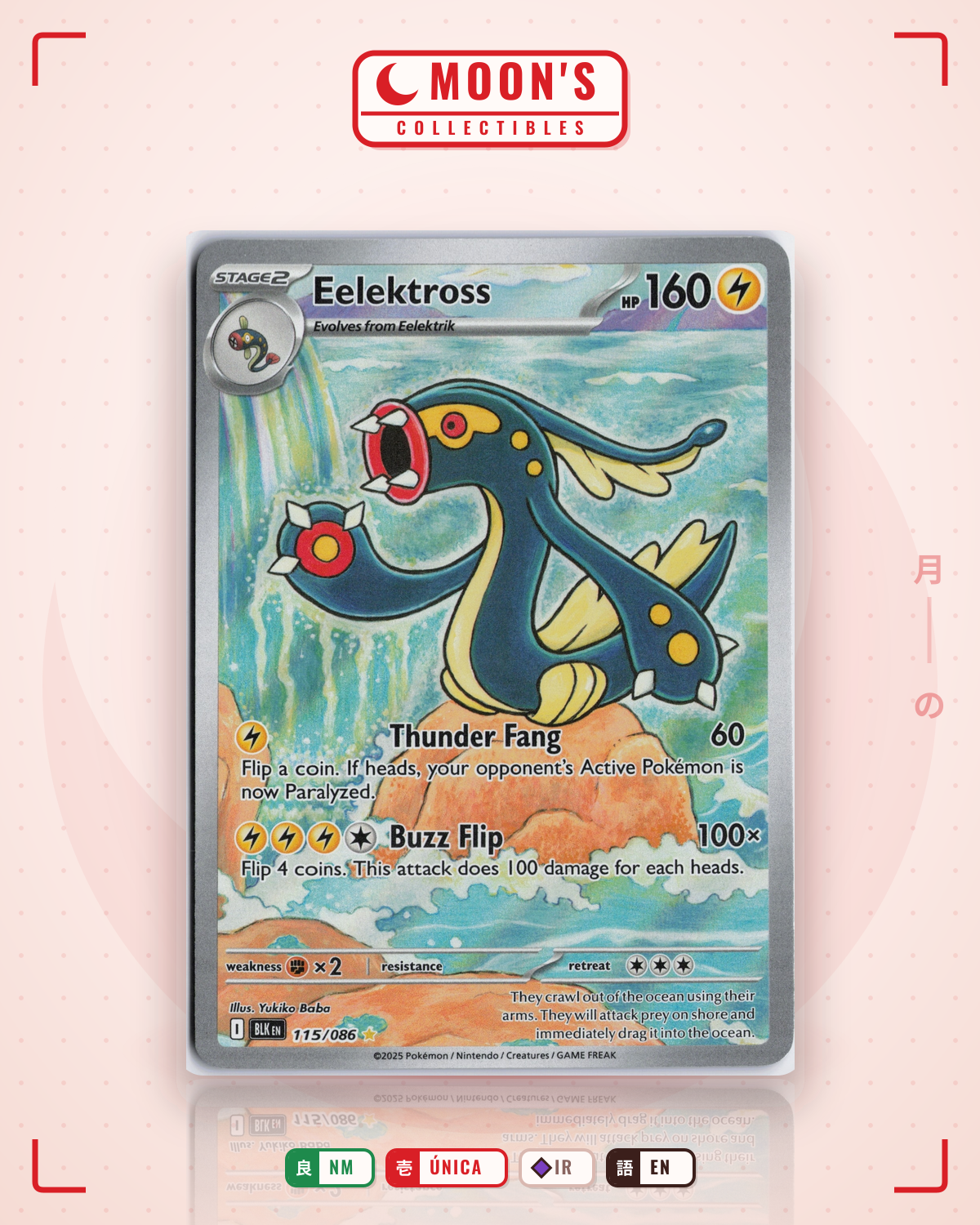 Carta Pokémon Eelektross · Black Bolt #115/086 (NM) — pieza única en Moon's Collectibles México