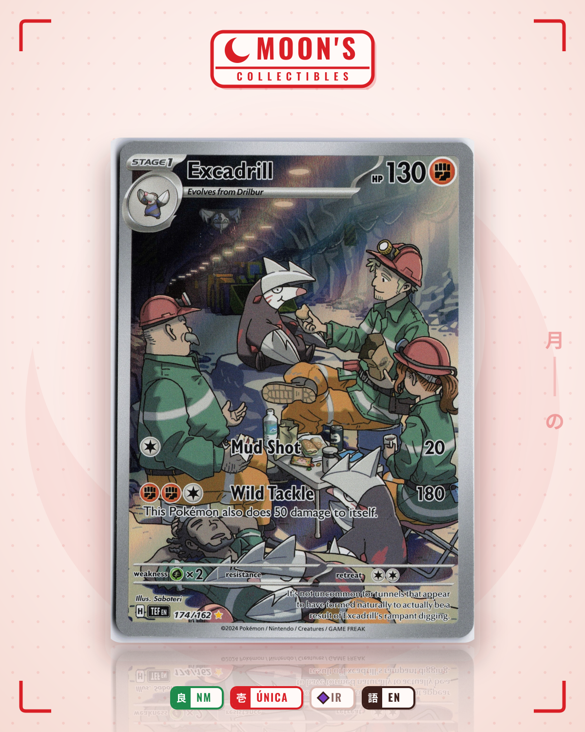 Carta Pokémon Excadrill · Temporal Forces #174/162 (NM) — pieza única en Moon's Collectibles México
