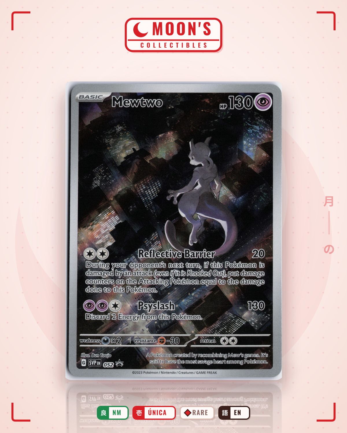Carta Pokémon Mewtwo · Scarlet & Violet Black Star Promos #052 (NM) — pieza única en Moon's Collectibles México