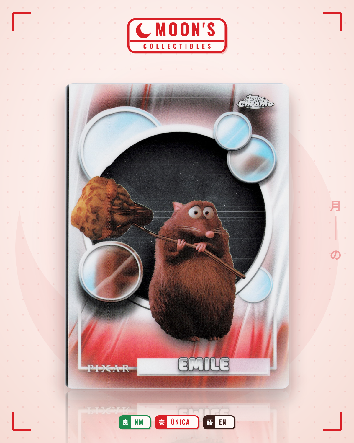 Carta Pokémon Emile · 2026 Topps Chrome Disney #49 (NM) — pieza única en Moon's Collectibles México