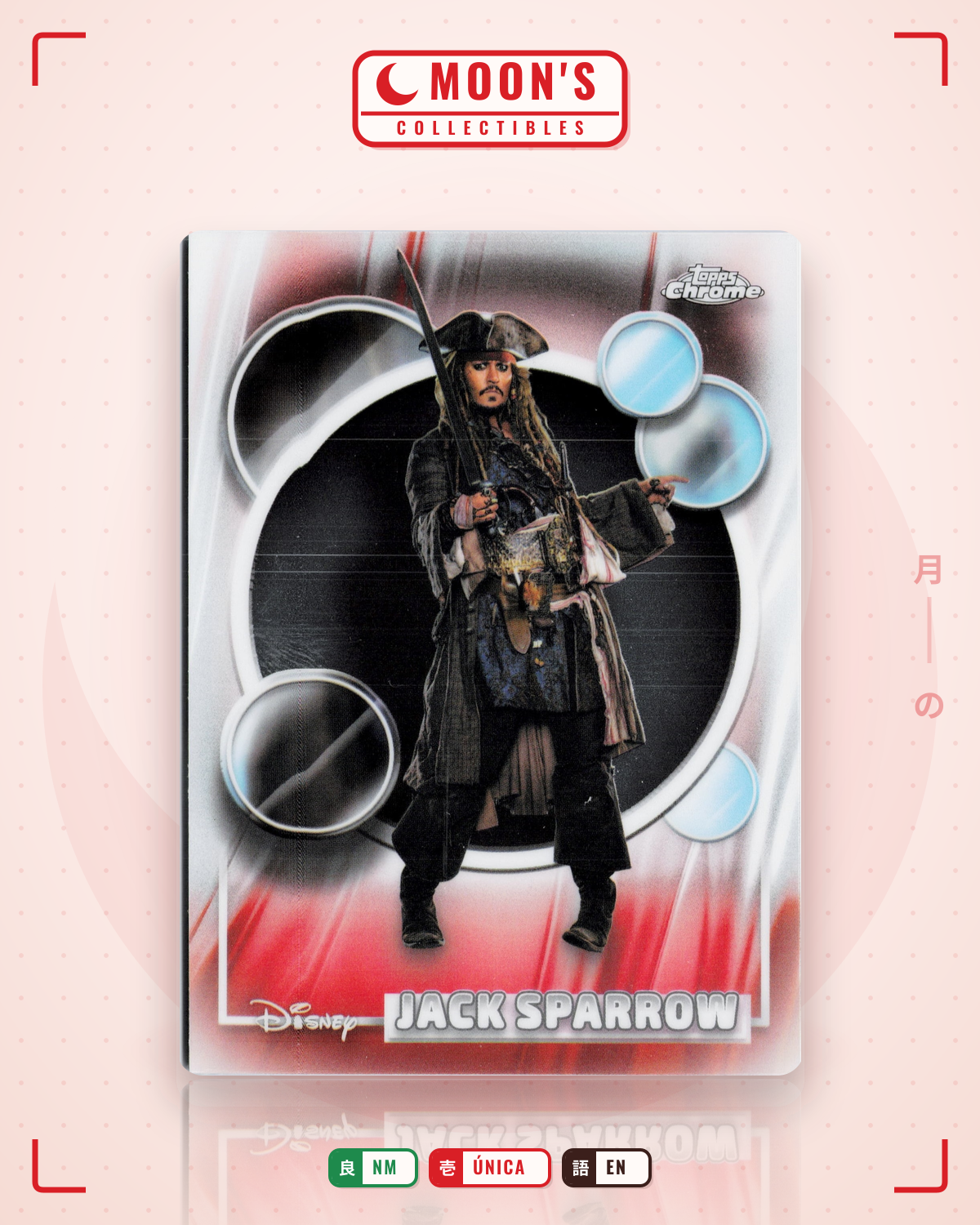 Carta Pokémon Jack Sparrow · 2026 Topps Chrome Disney #14 (NM) — pieza única en Moon's Collectibles México