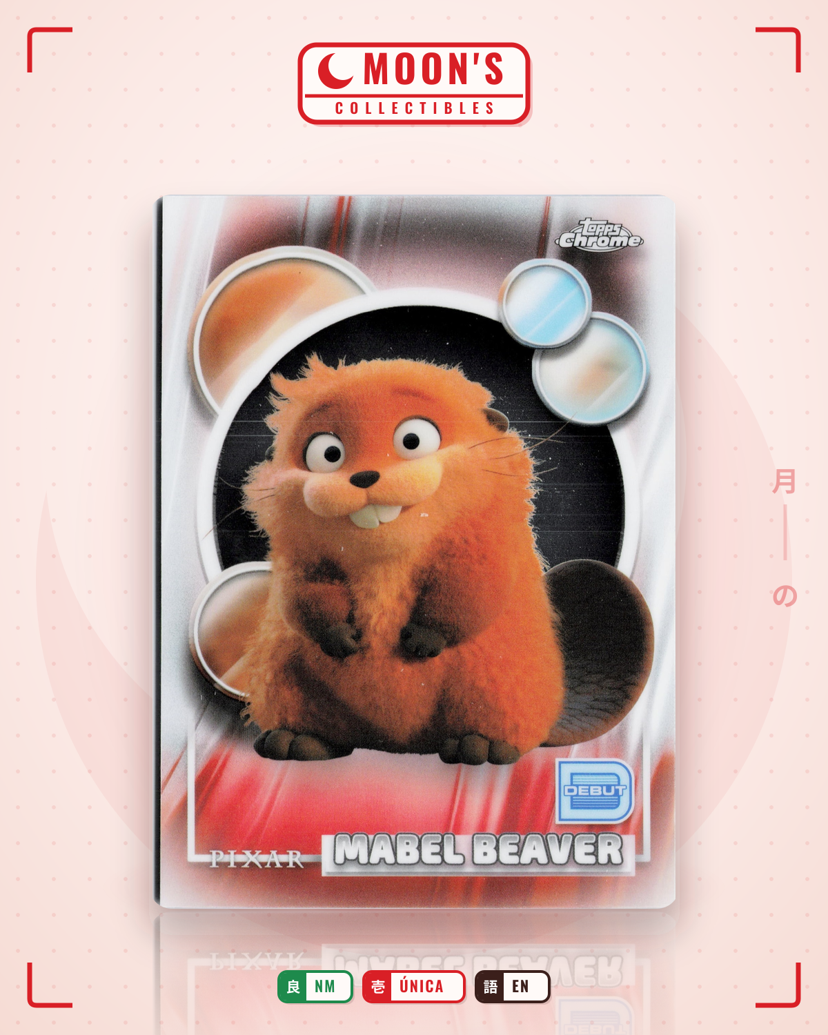 Carta Pokémon Mabel Beaver · 2026 Topps Chrome Disney #100 (NM) — pieza única en Moon's Collectibles México