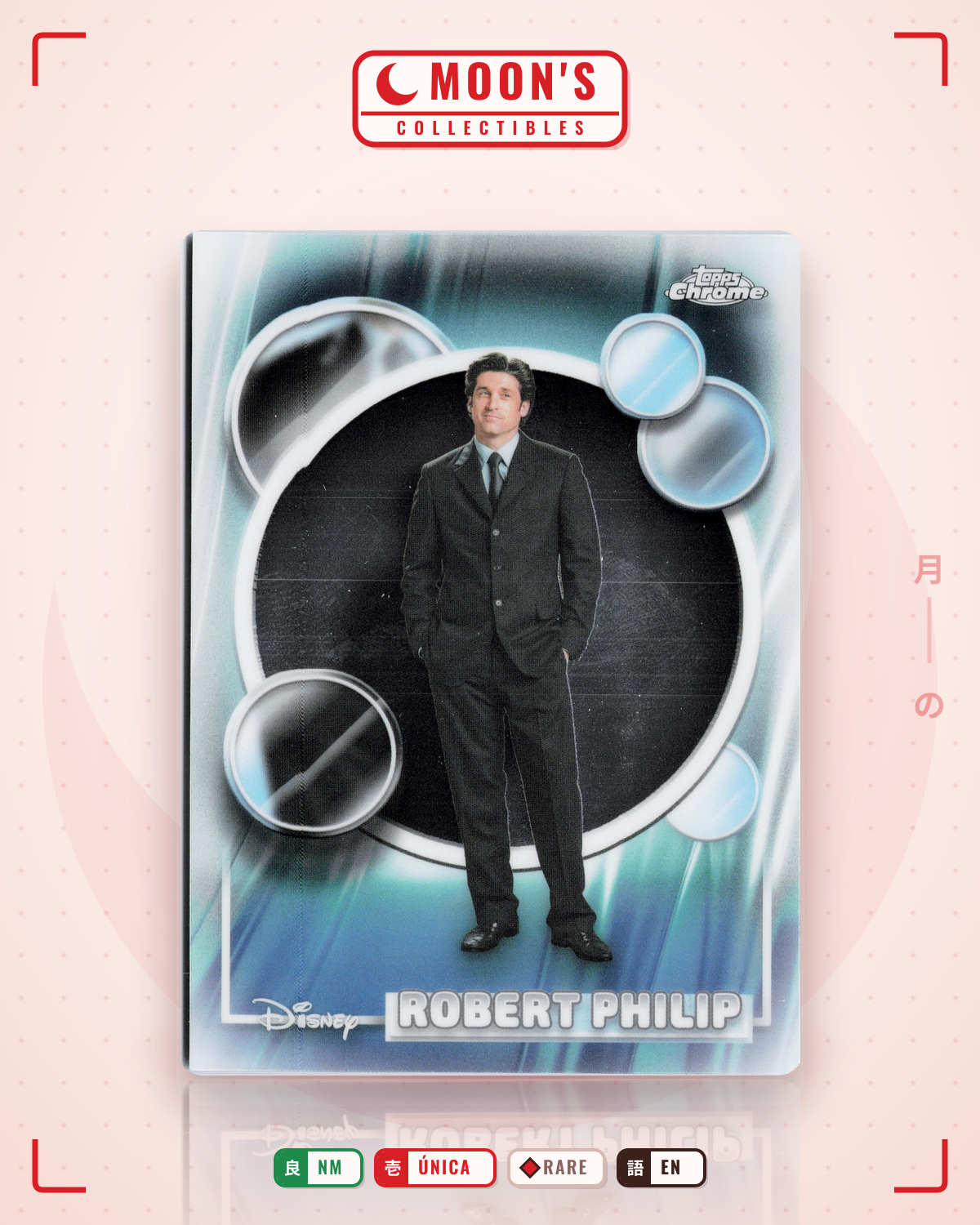 Carta Pokémon Robert Philip · Topps Chrome Disney 2026 #160 (NM) — pieza única en Moon's Collectibles México