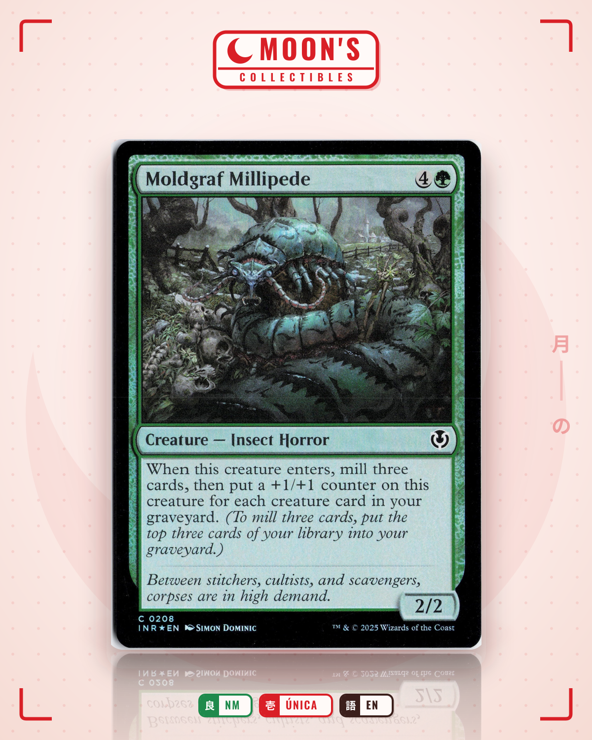 Carta Pokémon Moldgraf Millipede (Foil) · Innistrad Remastered #208 (NM) — pieza única en Moon's Collectibles México