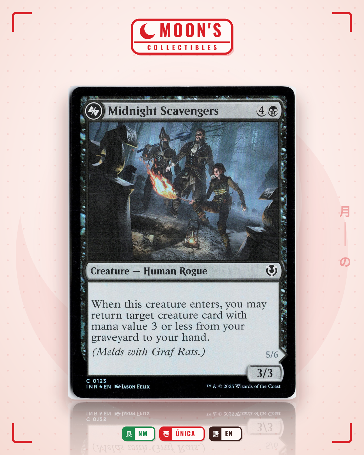 Carta Pokémon Midnight Scavengers (Foil) · Innistrad Remastered #123 (NM) — pieza única en Moon's Collectibles México