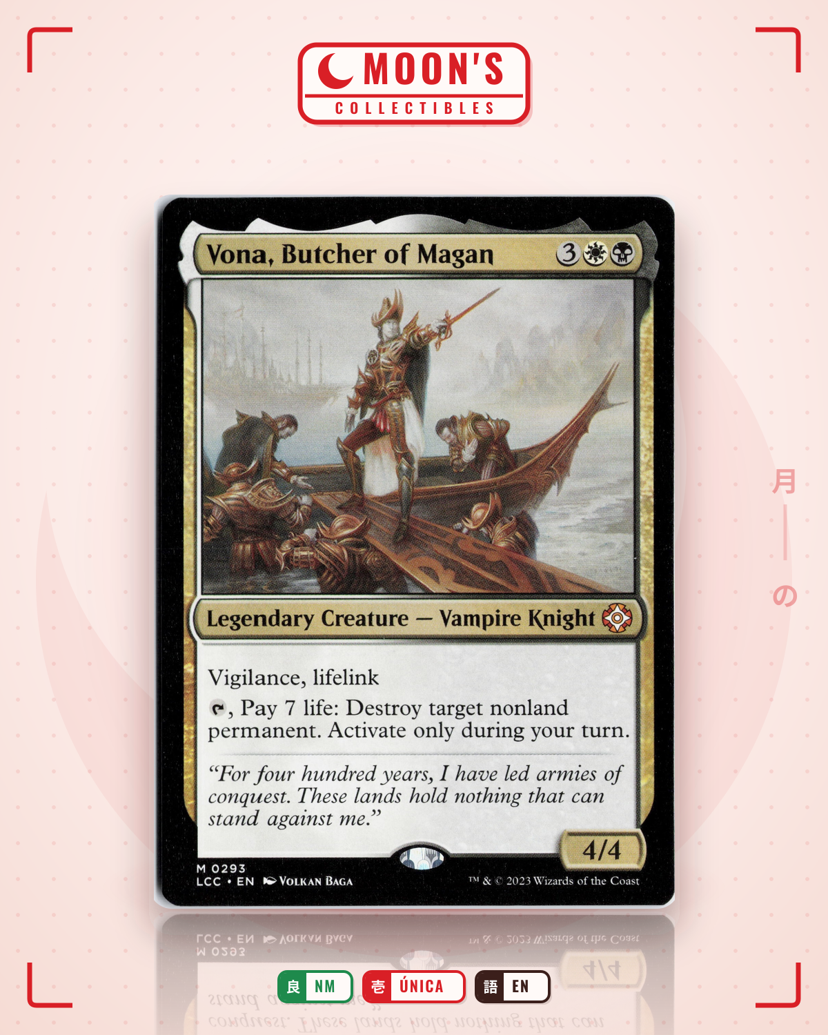 Carta Pokémon Vona, Butcher of Magan · The Lost Caverns of Ixalan Commander #293 (NM) — pieza única en Moon's Collectibles México