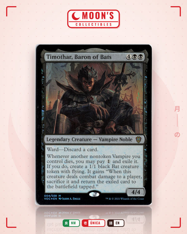 Carta Pokémon Timothar, Baron of Bats (Foil) · Crimson Vow Commander #4 (NM) — pieza única en Moon's Collectibles México