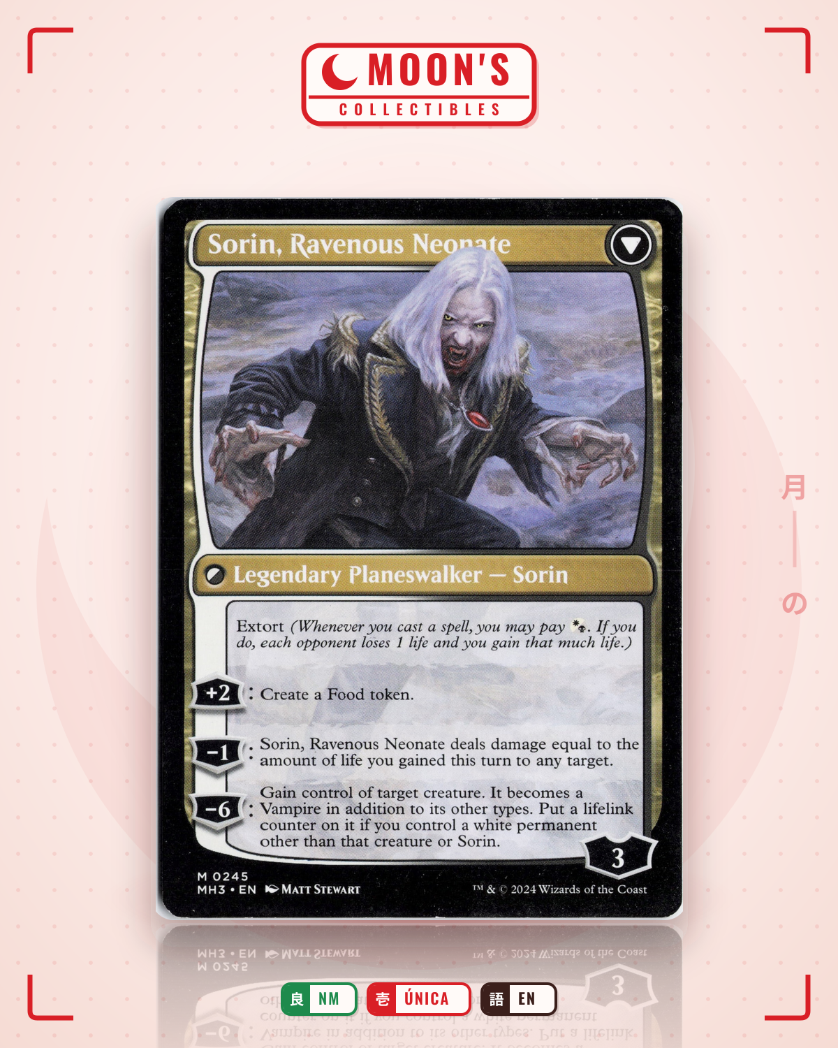 Carta Pokémon Sorin of House Markov // Sorin, Ravenous Neonate · Modern Horizons 3 #245 (NM) — pieza única en Moon's Collectibles México