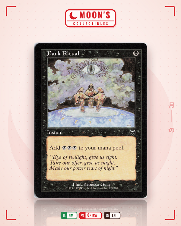 Carta Pokémon Dark Ritual · Mercadian Masques #129 (NM) — pieza única en Moon's Collectibles México