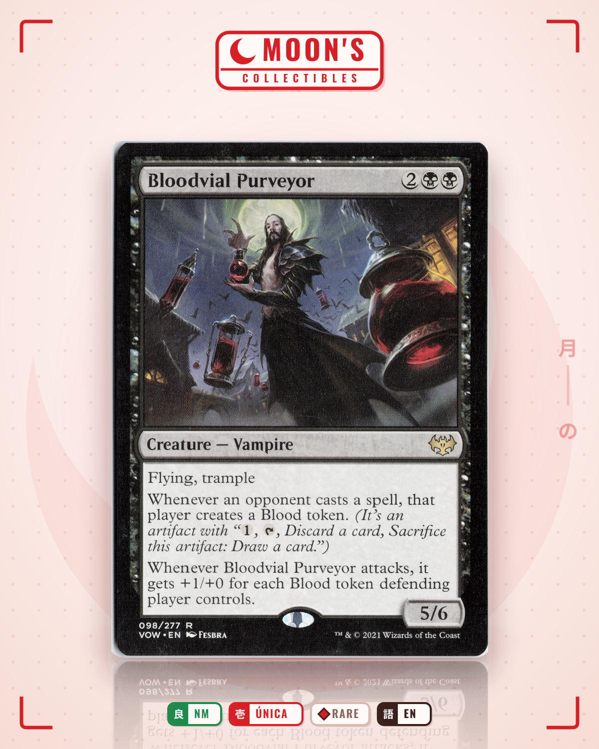 Carta Pokémon Bloodvial Purveyor · Innistrad: Crimson Vow #98 (NM) — pieza única en Moon's Collectibles México