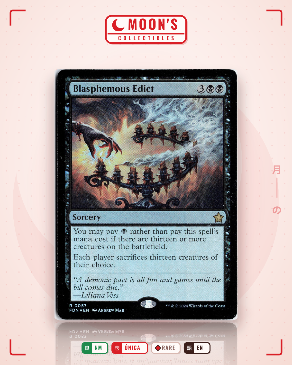 Carta Pokémon Blasphemous Edict (Foil) · Foundations #57 (NM) — pieza única en Moon's Collectibles México