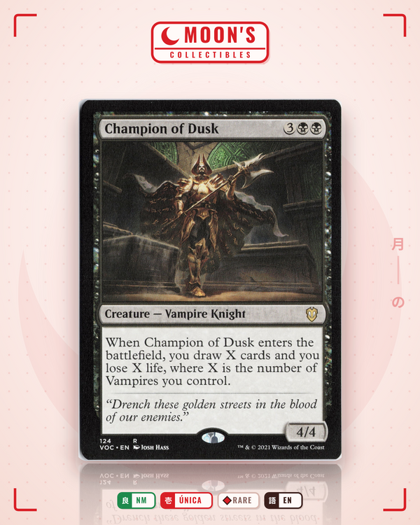 Carta Pokémon Champion of Dusk · Crimson Vow Commander #124 (NM) — pieza única en Moon's Collectibles México