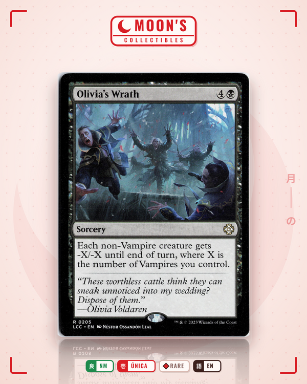 Carta Pokémon Olivia's Wrath · The Lost Caverns of Ixalan Commander #205 (NM) — pieza única en Moon's Collectibles México