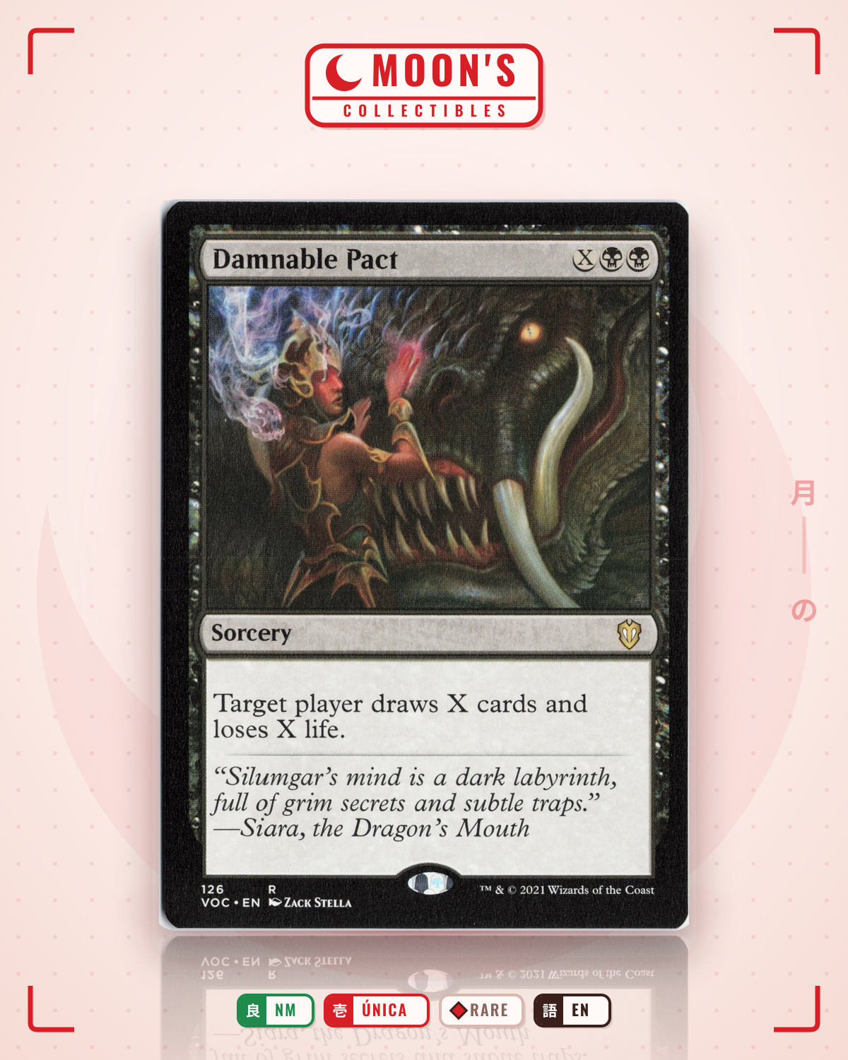 Carta Pokémon Damnable Pact · Crimson Vow Commander #126 (NM) — pieza única en Moon's Collectibles México