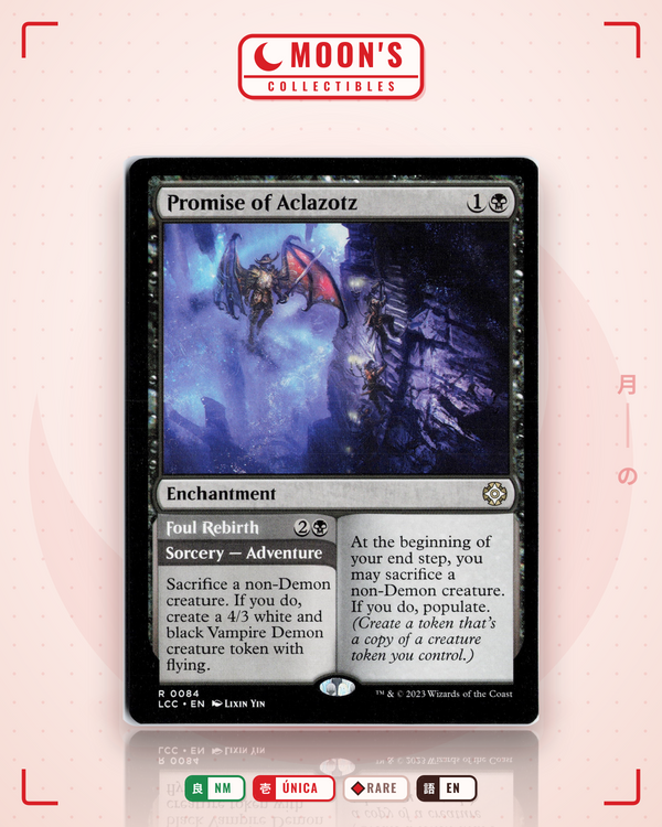 Carta Pokémon Promise of Aclazotz // Foul Rebirth · The Lost Caverns of Ixalan Commander #84 (NM) — pieza única en Moon's Collectibles México