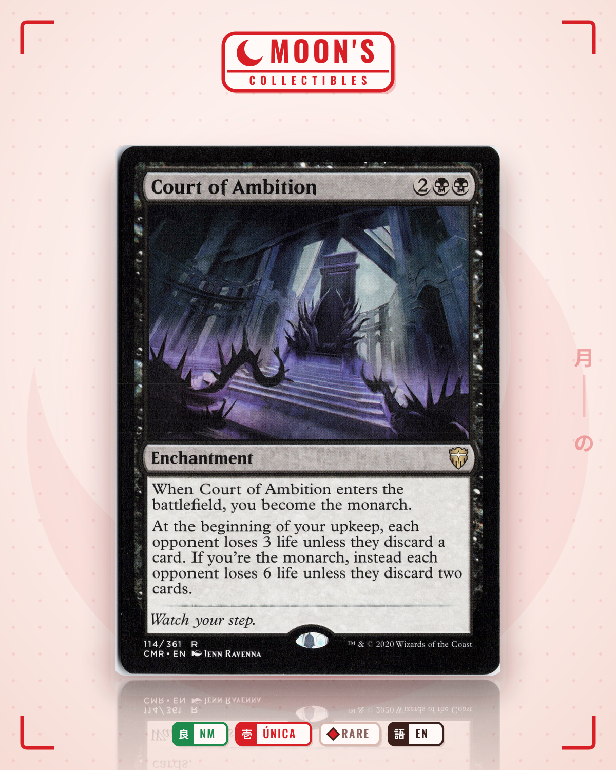 Carta Pokémon Court of Ambition · Commander Legends #114 (NM) — pieza única en Moon's Collectibles México