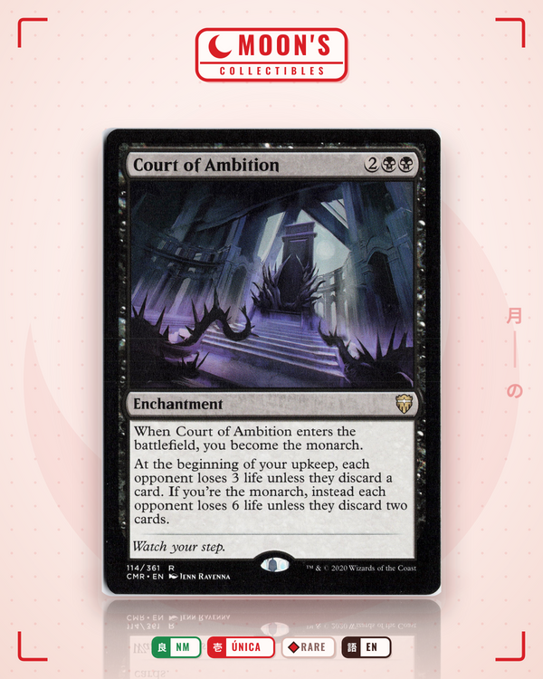 Carta Pokémon Court of Ambition · Commander Legends #114 (NM) — pieza única en Moon's Collectibles México