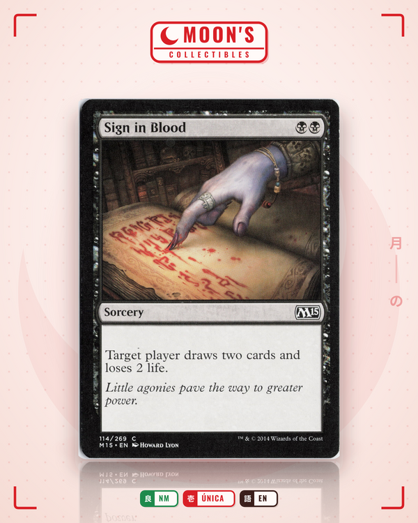 Carta Pokémon Sign in Blood · Magic 2015 #114 (NM) — pieza única en Moon's Collectibles México