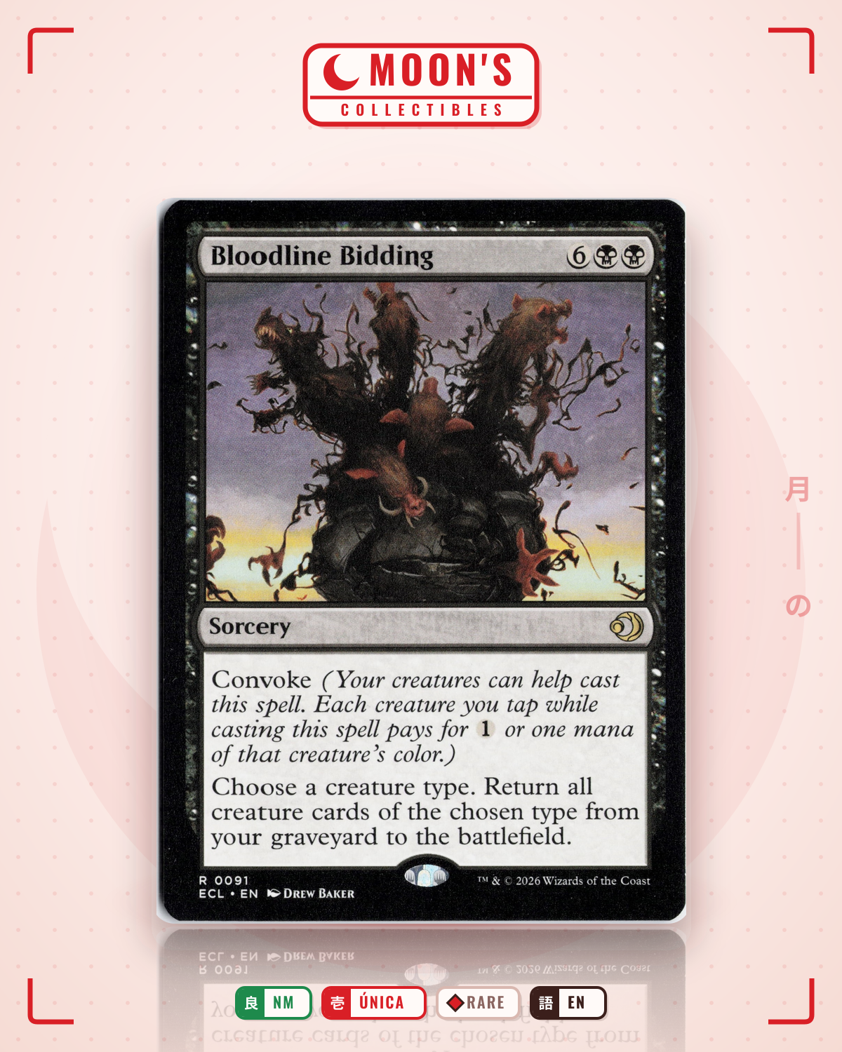 Carta Pokémon Bloodline Bidding · Lorwyn Eclipsed #91 (NM) — pieza única en Moon's Collectibles México