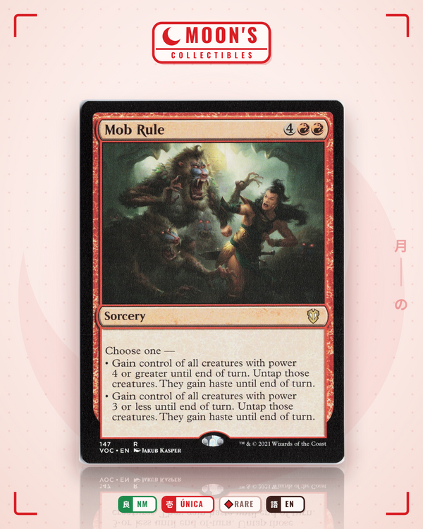Carta Pokémon Mob Rule · Crimson Vow Commander #147 (NM) — pieza única en Moon's Collectibles México