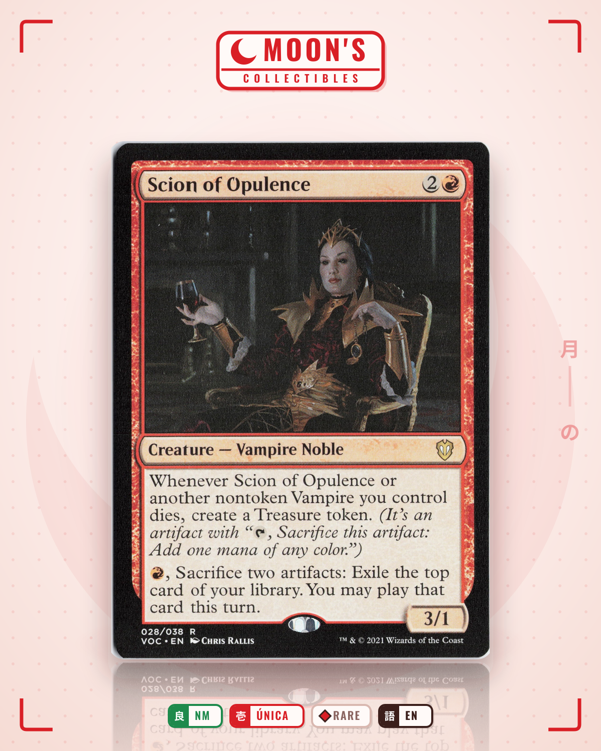 Carta Pokémon Scion of Opulence · Crimson Vow Commander #28 (NM) — pieza única en Moon's Collectibles México