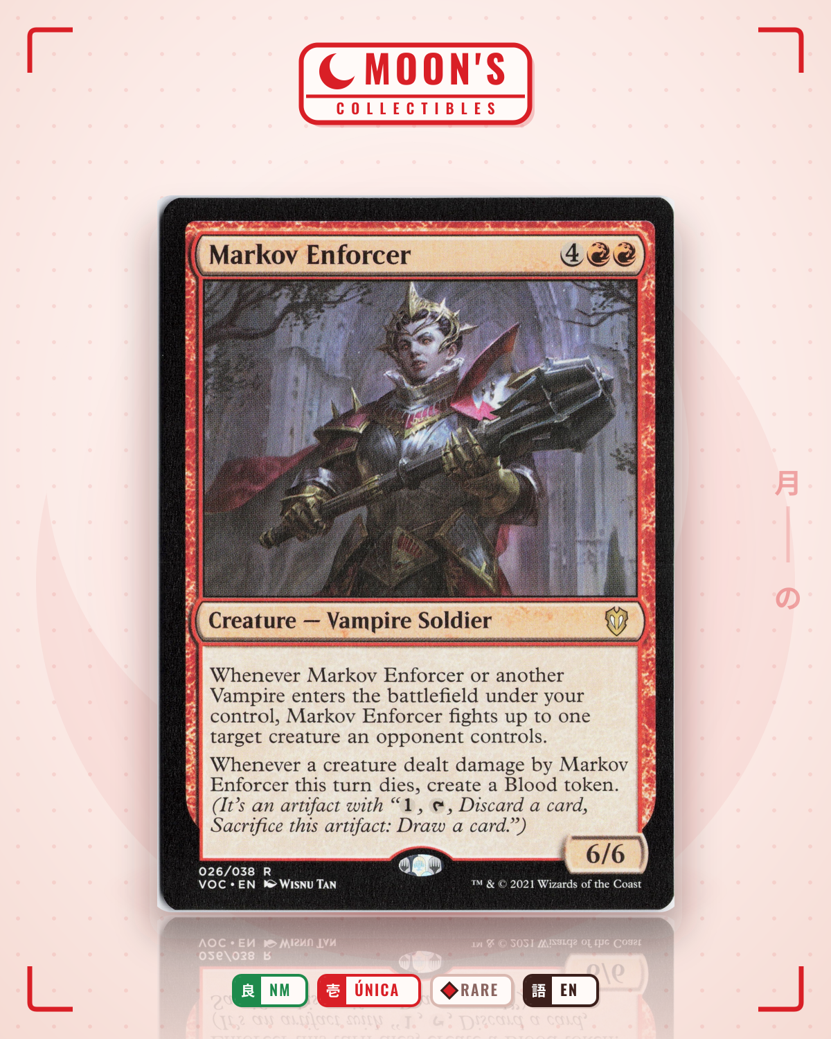 Carta Pokémon Markov Enforcer · Crimson Vow Commander #26 (NM) — pieza única en Moon's Collectibles México