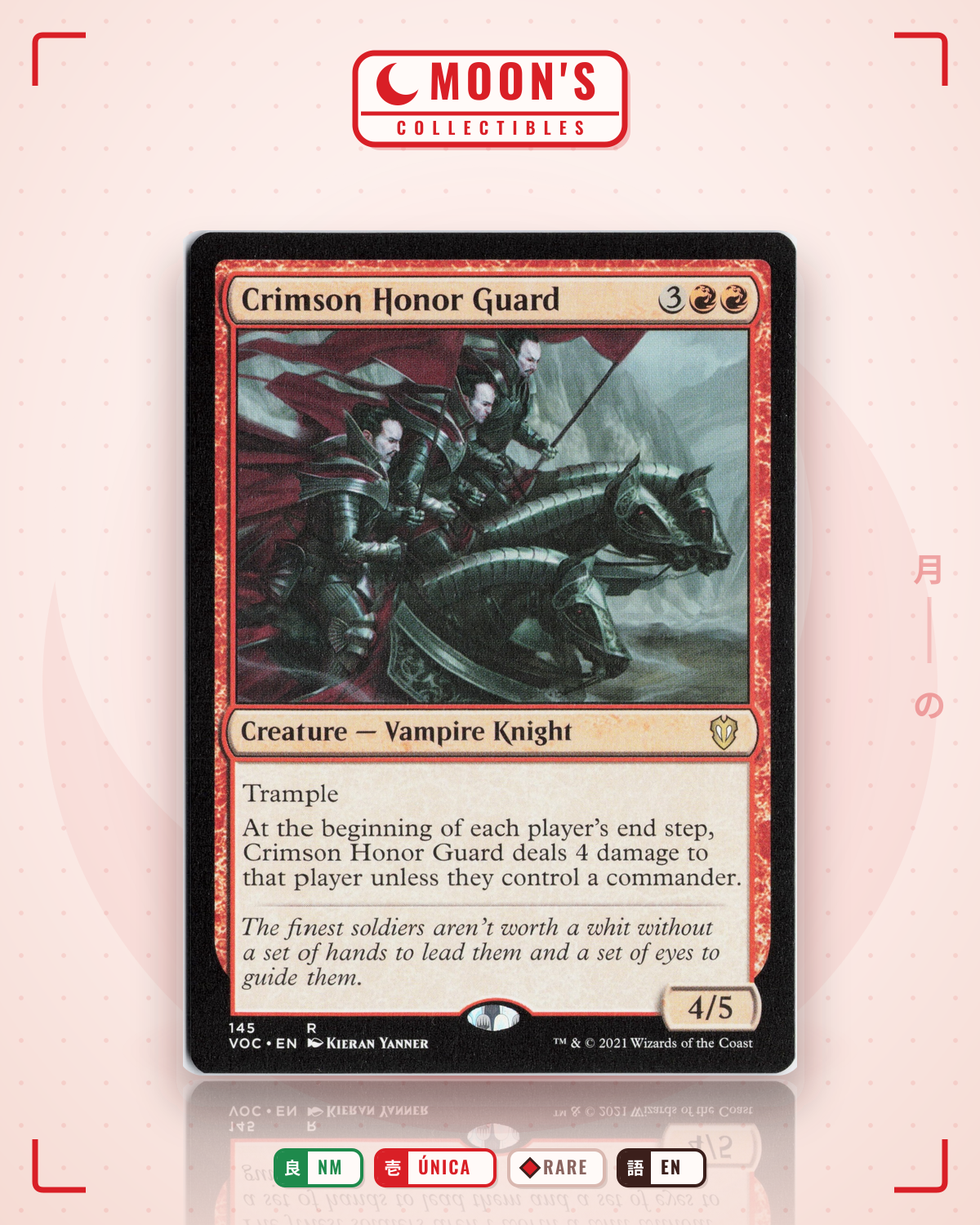 Carta Pokémon Crimson Honor Guard · Crimson Vow Commander #145 (NM) — pieza única en Moon's Collectibles México