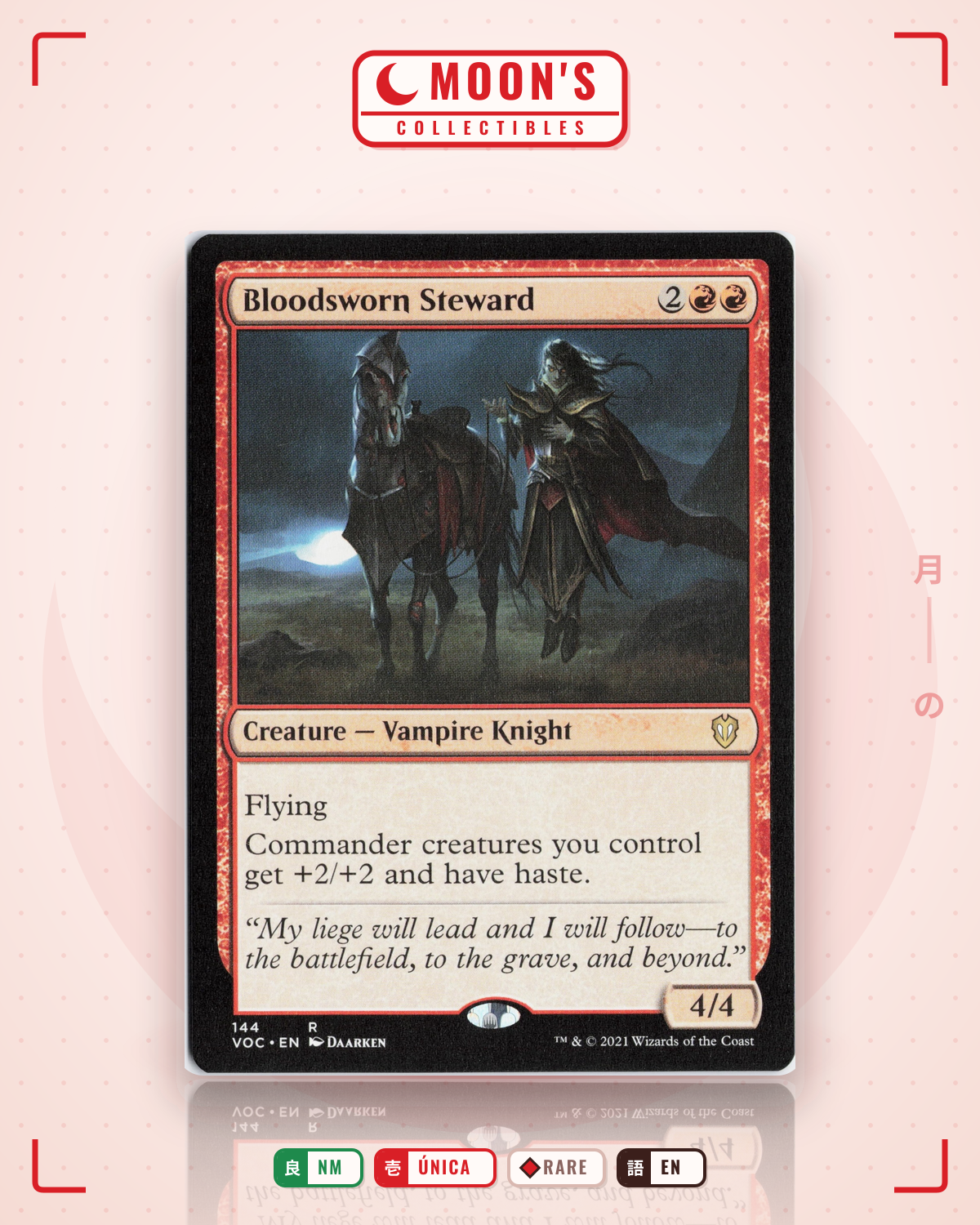 Carta Pokémon Bloodsworn Steward · Crimson Vow Commander #144 (NM) — pieza única en Moon's Collectibles México