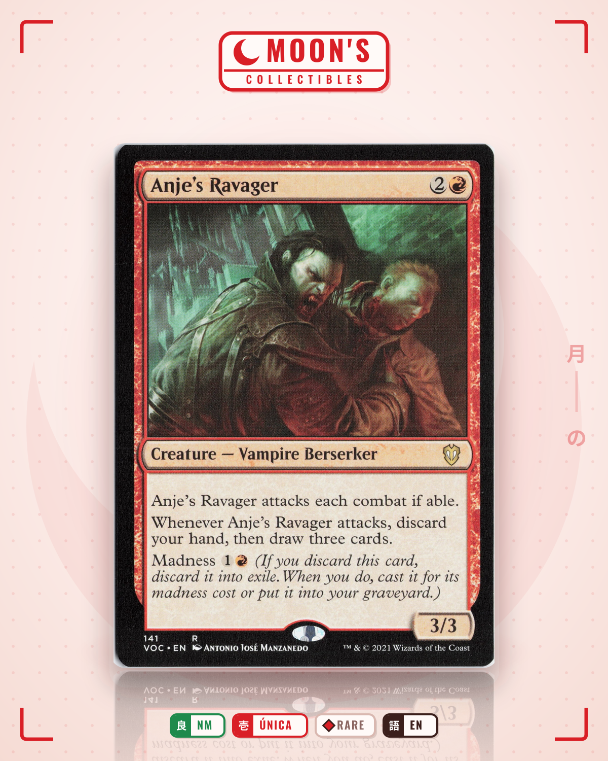 Carta Pokémon Anje's Ravager · Crimson Vow Commander #141 (NM) — pieza única en Moon's Collectibles México