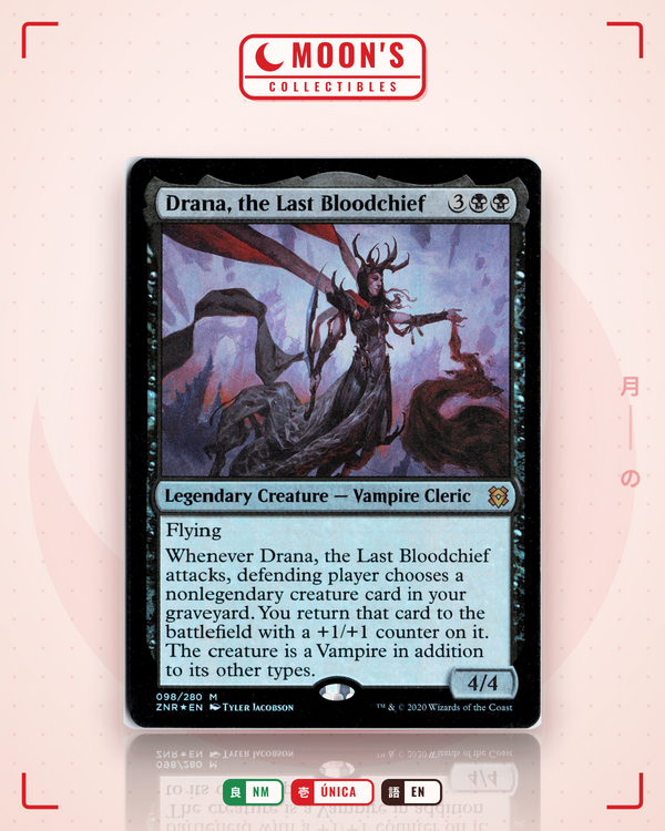 Carta Pokémon Drana, the Last Bloodchief (Foil) · Zendikar Rising #98 (NM) — pieza única en Moon's Collectibles México