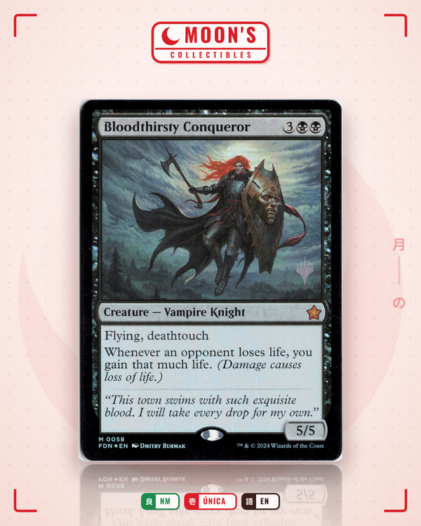 Carta Pokémon Bloodthirsty Conqueror (Foil) · Foundations Promos #58 (NM) — pieza única en Moon's Collectibles México