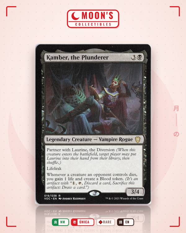 Carta Pokémon Kamber, the Plunderer · Crimson Vow Commander #19 (NM) — pieza única en Moon's Collectibles México